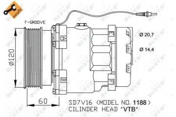 COMPRESSOR AIR CONDITIONING COMPRESSOR 32711 NRF RENAULT Packaging status original