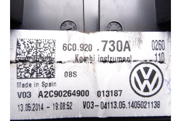 6C0920730A CUADRO INSTRUMENTOS VOLKSWAGEN POLO V (6C1) Comfortline 2014 6C0920730A 213047 VOLKSWAGEN - 2