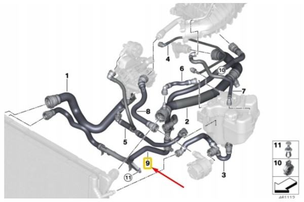 Manguera del Intercooler para BMW Serie 1 F21 17128677245 ORIGINAL