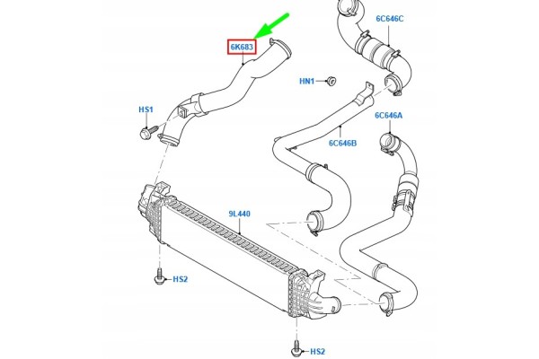 Manguera del Enfriador de Aire del Turbo FORD 1525264