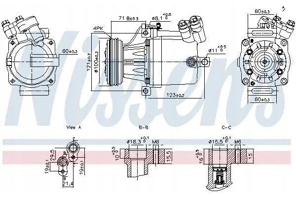 COMPRESSOR AIR CONDITIONING 890950 NISSENS Packaging status original