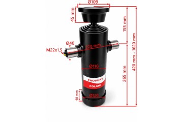 TELESCOPIC ACTUATOR 1200 mm TIPPING ON 3 SIDES 7 T CRADLE AND FIXINGS Catalog number of the part 7961 07