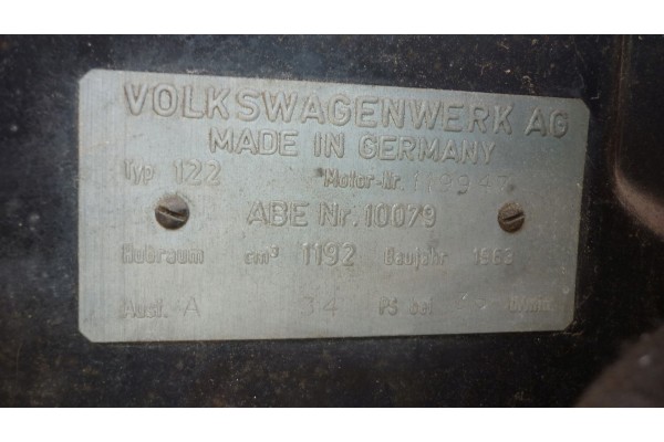 Motor VW 1200 para Beetle 1963