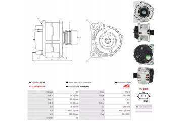 A3169 ALTERNATOR AS PL Catalog number of substitutes AD KUHNER 553793RI AD KUHNER 553793RIV Airstal 20 2609 ANDEL ANM33247 BTS T