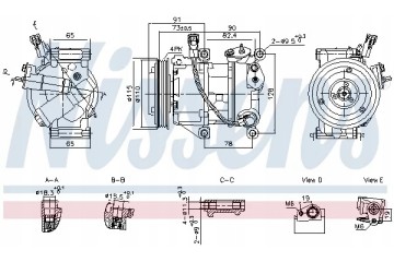 Air conditioning compressor NISSENS NIS 891095 Catalog number of the original TOYOTA 883100D420