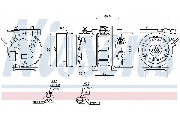 AIR CONDITIONING COMPRESSOR NISSENS 89278 Customs tariff code 84148080