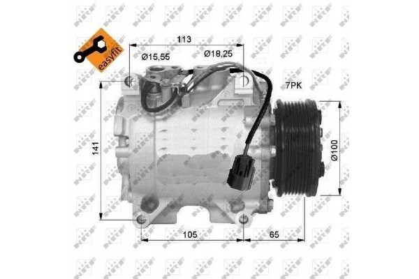 AIR CONDITIONING COMPRESSOR NRF 32448 Catalog number of the part NRF 32448