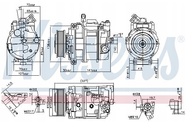 Compresor de aire acondicionado NISSENS para VW T5 y Amarok 890173