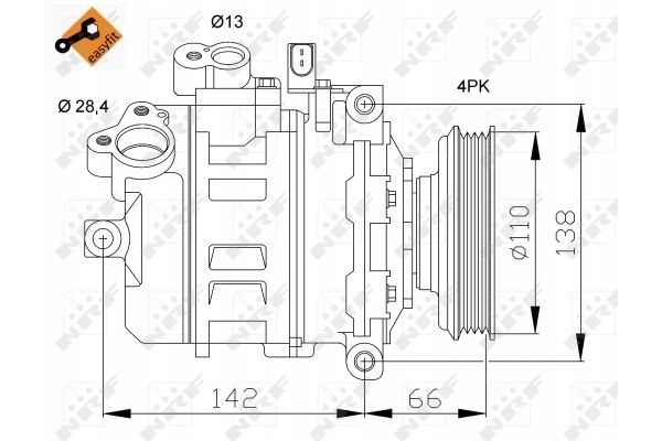 AIR CONDITIONING COMPRESSOR NRF 32106 Customs tariff code 84148080