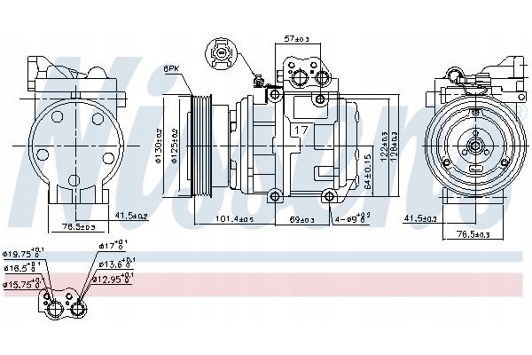 AIR CONDITIONING COMPRESSOR NISSENS 89153 Customs tariff code 84148080