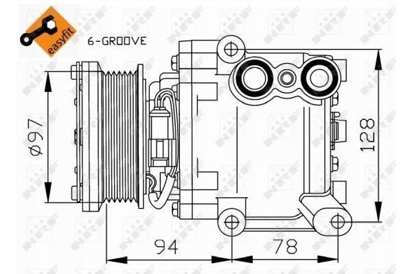 AIR CONDITIONING COMPRESSOR NRF 32724 Catalog number of the part NRF 32724