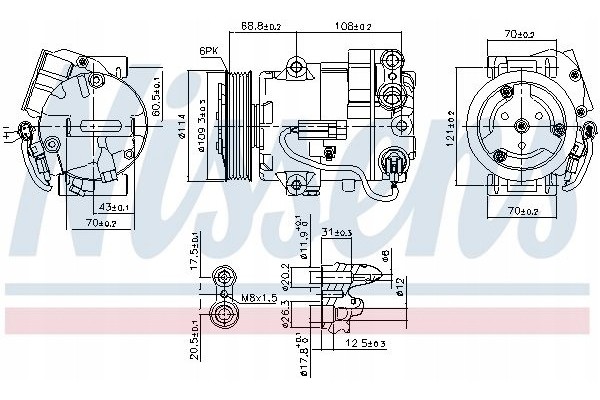 AIR CONDITIONING COMPRESSOR NISSENS 890058 EAN GTIN 5707286382909