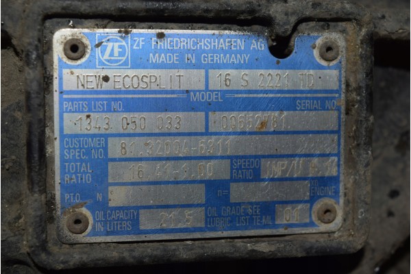 GEARBOX MAN RETARDER TGA TGX 16 S 2221 TD Catalog number of the part inny