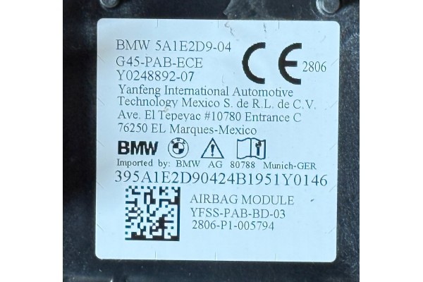 BMW X3 G45 2024 AIRBAG PASSENGER CUSHION 5A1E2D9 04 Car type 4x4 SUV passenger cars