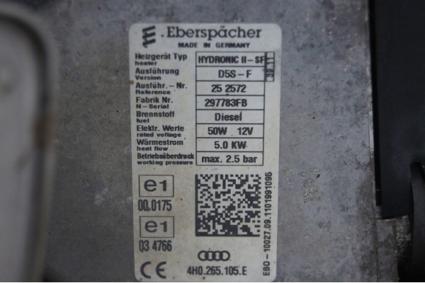 Calefactor Webasto HYDRONIC II - SF D5S-F para Audi A6 C7 3.0 TDI