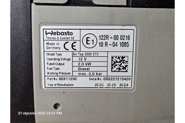Webasto Air Top 2000 STC 12V diesel zestaw r 2022 Multicontrol Part manufacturer Webasto