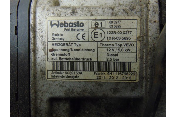 Calefactor auxiliar Webasto VW Passat B7 3C0815005BE 9022150A