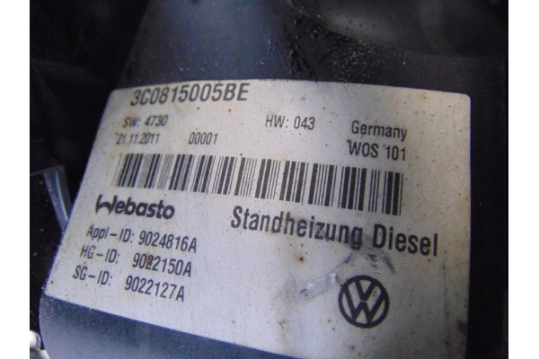 Calefactor auxiliar Webasto VW Passat B7 3C0815005BE 9022150A