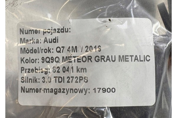 Differential differential rear bridge AUDI Q7 4M OGD 0D2500043C Quality of parts according to GVO O original with manufacturer s