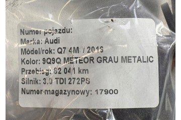 Differential differential rear bridge AUDI Q7 4M OGD 0D2500043C Quality of parts according to GVO O original with manufacturer s