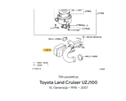 TOYOTA 17875 50280 FILTER CABLE DISTRICT