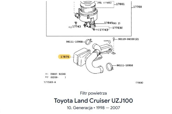 TOYOTA 17875 50280 FILTER CABLE DISTRICT