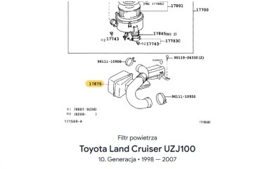 TOYOTA 17875 50280 FILTER CABLE DISTRICT