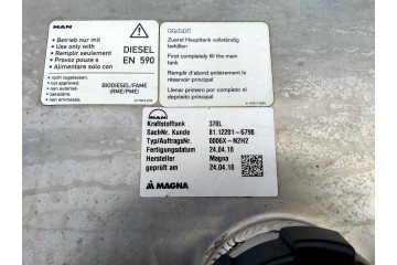 MAN TGX TGS EURO 6 ZBIORNIK PALIWA 370L 81122016798 Catalog number of the part 81122016798
