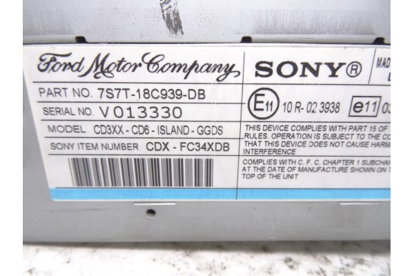 7S7T18C939DB SISTEMA AUDIO / RADIO CD FORD MONDEO SPORTBREAK (CA2)