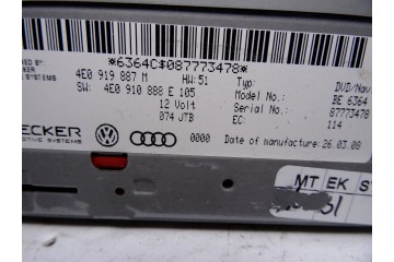 4E0919887M SISTEMA NAVEGACION GPS AUDI A6 ALLROAD QUATTRO (4FH) 2.7 TDI  Quattro 2008 4E0919887M 210390 AUDI - 2