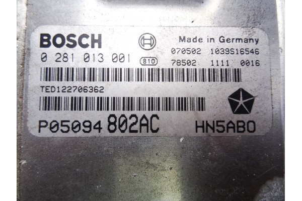 P05094802AC  CENTRALITA MOTOR UCE CHRYSLER VOYAGER (RG) 2.5 CRD Executive 2007 P05094802AC 211504 CHRYSLER - 2