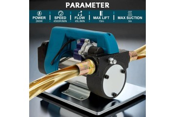 Bomba de Combustible Inalámbrica 18V 45 L/min 300W Autocebante