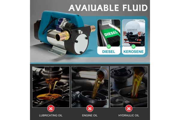 Bomba de Combustible Inalámbrica 18V 45 L/min 300W Autocebante
