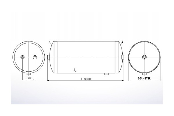 ZBIORNIK ZBIORNICZEK POWIETRZA 30L VOLVO 276x575mm Catalog number of the part 20579606