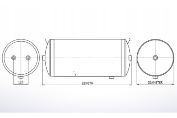 ZBIORNIK ZBIORNICZEK POWIETRZA 30L VOLVO 276x575mm Catalog number of the part 20579606