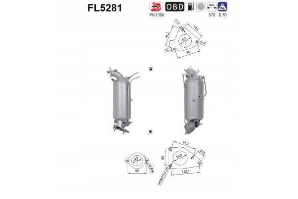PARTICULATE FILTER FAP DPF FL5281 AS Packaging status original