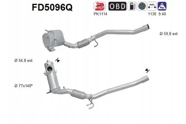 PARTICULATE FILTER FAP DPF FD5096Q AS AUDI SEAT Packaging status original