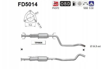 PARTICULATE FILTER FAP DPF FD5014 AS Packaging status original