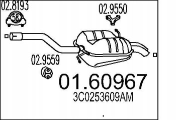 final silencer PASSAT 2 0TDI MTS 01 60967 Part manufacturer MTS