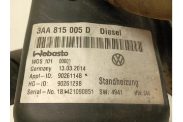 Webasto VW PASSAT B7 362 3AA815005D 2 0L diesel 2014 Part manufacturer Volkswagen OE