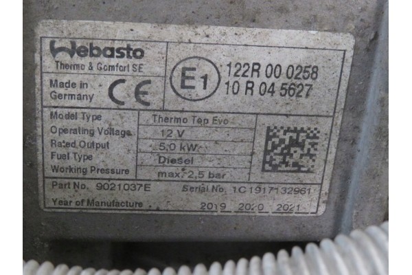 VITO Bus W639 Additional packing heater webasto 2013 9021037E Part manufacturer Webasto
