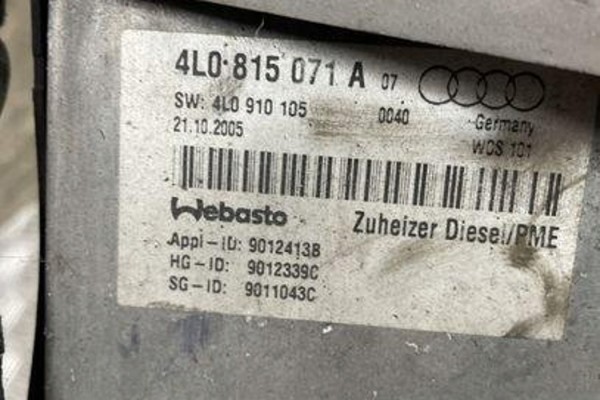 Calefactor Webasto AUDI Q7 (4L) 4L0815071A 3.0L Diésel 171kW 2007