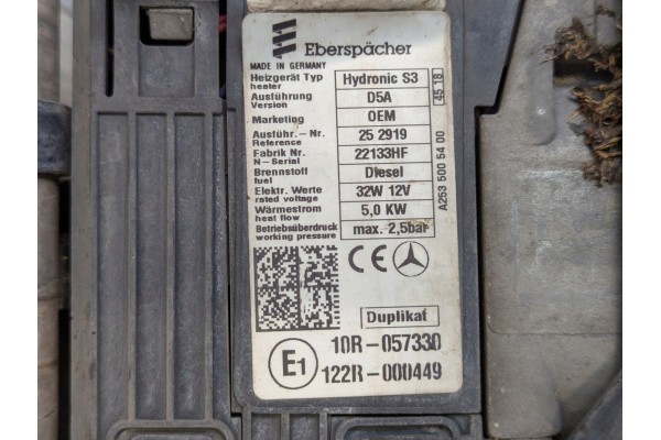 E class W213 2016 2023 Parking heater Webasto Ebersacher Car type passenger cars