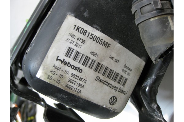 VW GOLF VI STATION WAGON 11R PARKING HEATER WEBASTO 1K0815005MF Part manufacturer Volkswagen OE