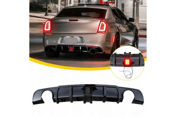 Spoiler Rear Bumper Diffuser Chrysler 300C LED BLACK GLOSS