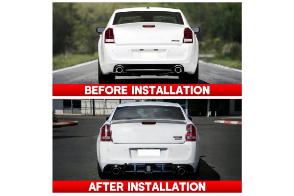 Spoiler Rear Bumper Diffuser Chrysler 300C LED BLACK GLOSS Catalog number of the part 68225384AB