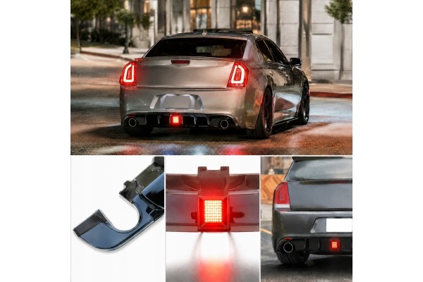 Spoiler Rear Bumper Diffuser Chrysler 300C LED BLACK GLOSS Part manufacturer no brand