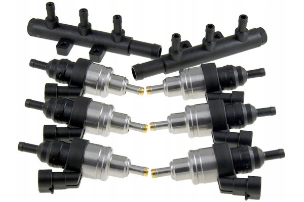 LPGTECH YETI 6 CYLINDER INJECTOR SET WITH 2 x 3CYL SPLITTERS