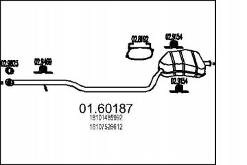 MINI 1 6 16V ONE final silencer MTS 01 60187