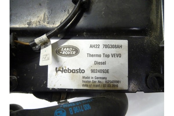 PARKING HEATER WEBASTO LAND ROVER DISCOVERY IV AH2270G308AH Product weight with unit packaging 1 kg